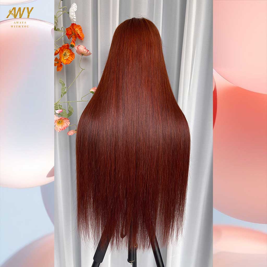 Color hair 13x6 Frontal Straight 200% density Wig (customized color30#)