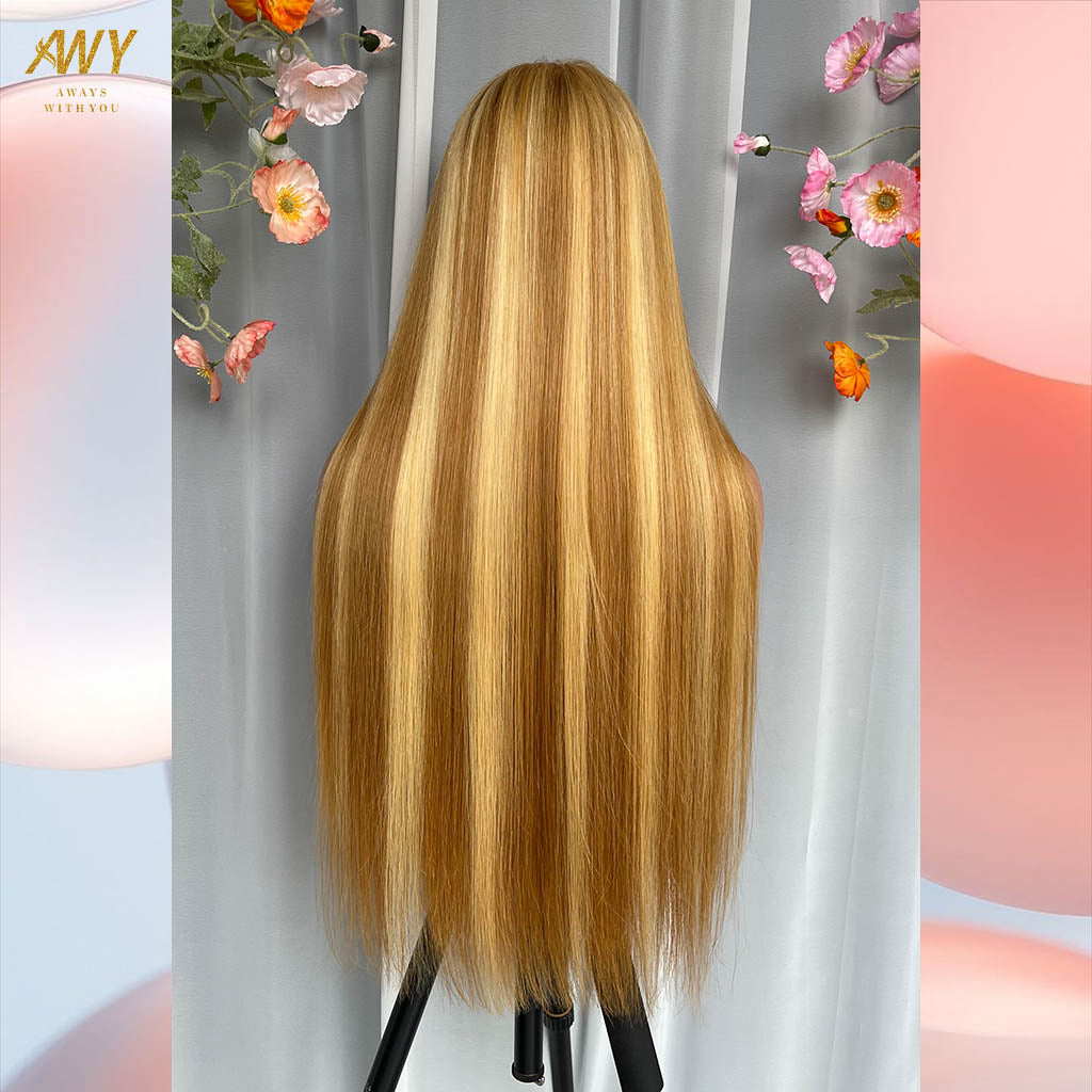 Color hair 13x6 Frontal Straight 200% density Wig (Piano Color P8/613#)