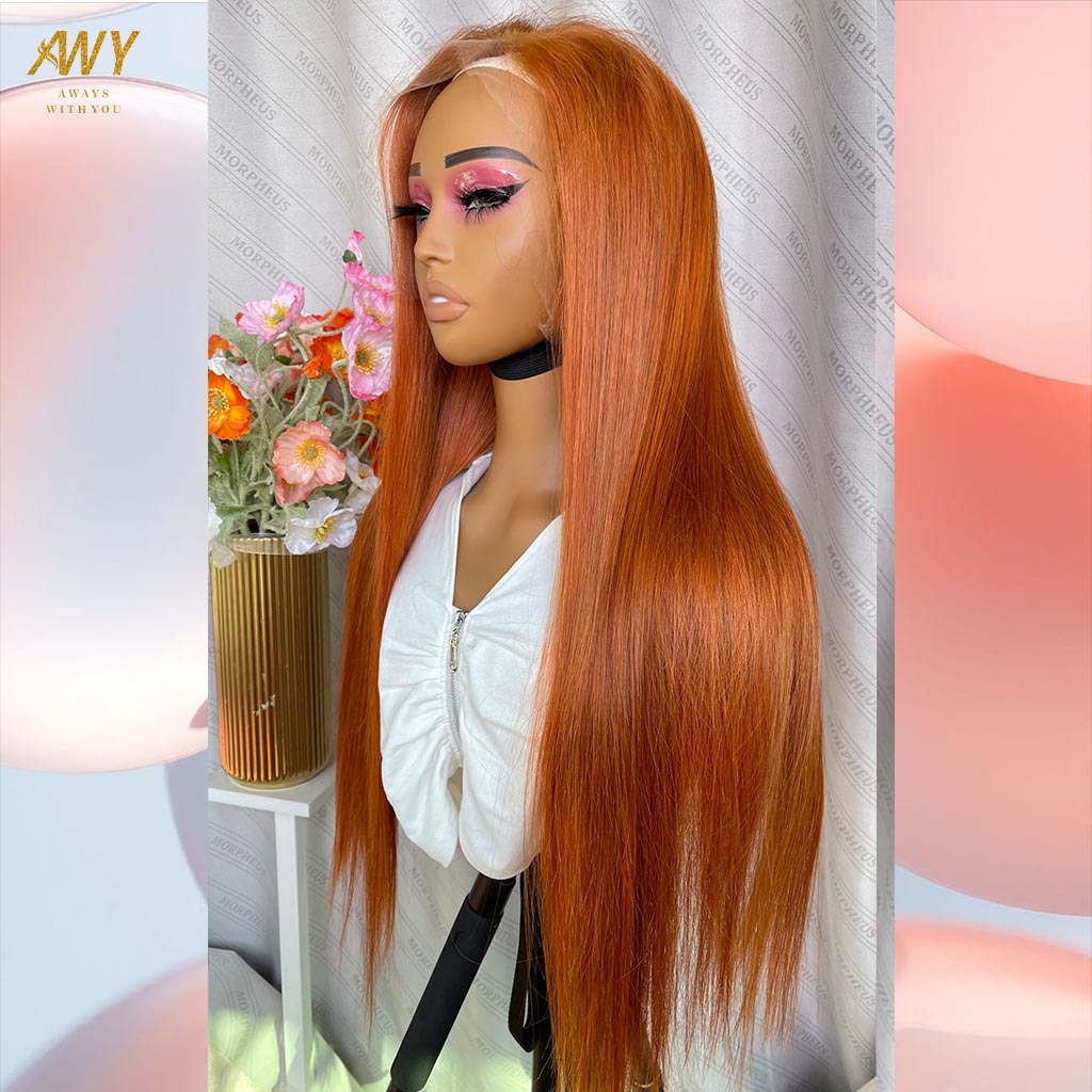 Color hair 6x6 Closure Straight 200% density Wig (#33)