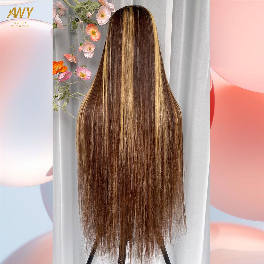 Color hair 6x6 Closure Straight 200% density Wig (Piano Color)