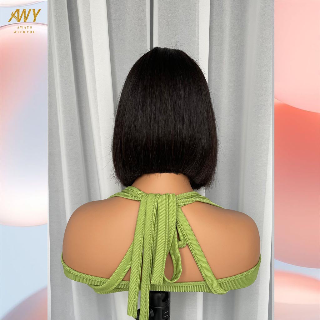 Bob Wig Hair 2X6 Closure 200% density Wig (Natural Color)