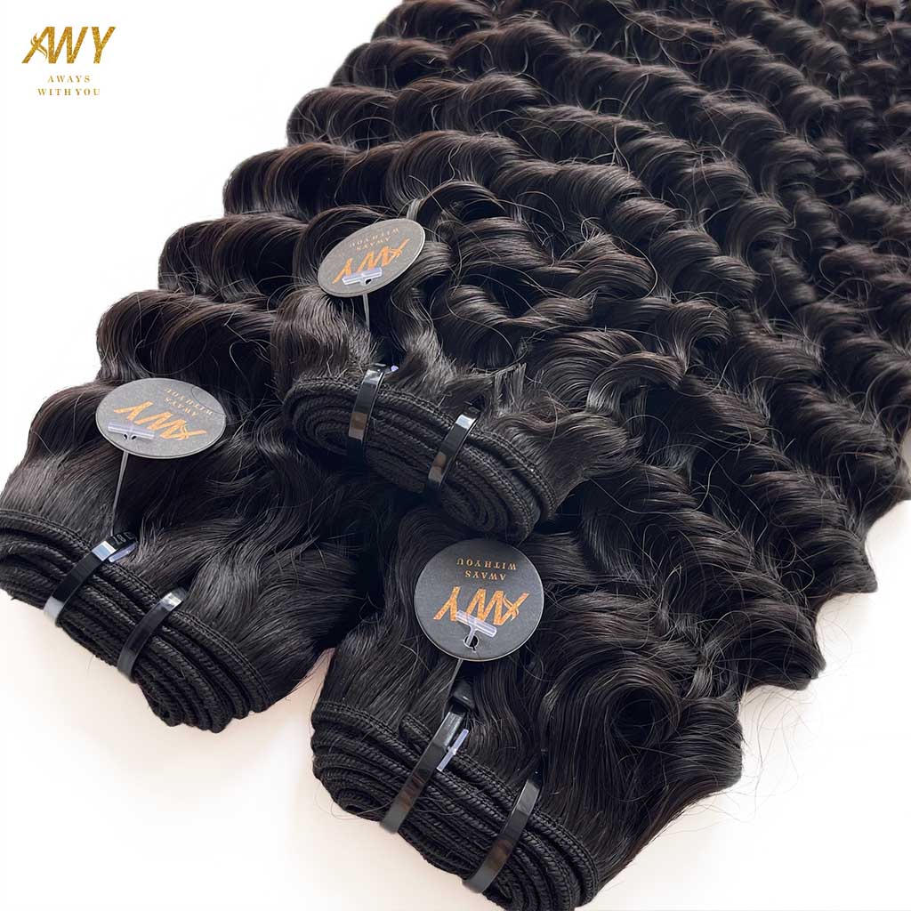 Raw Hair Double Drawn Deep Wave Bundles