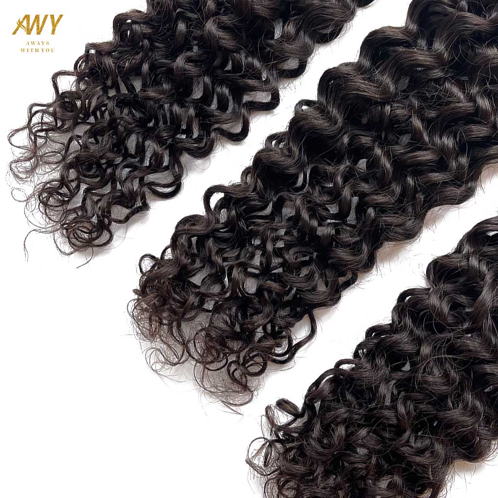 Raw Hair Double Drawn Water Wave Bundles