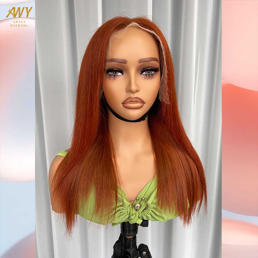 Color  hair  13x4 Frontal Straight  200% density Wig (customized color 33#）