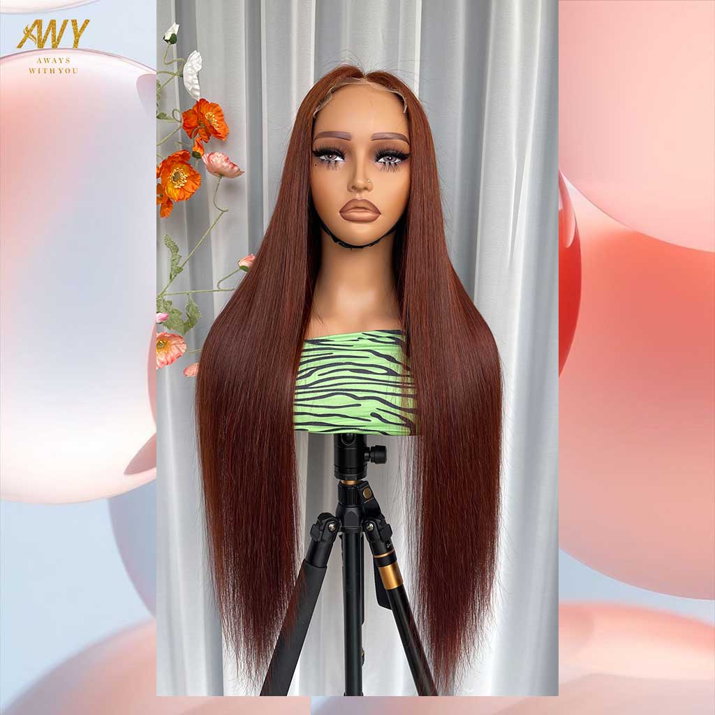 Color  hair  13x6 Frontal Straight  200% density Wig (customized color30#）