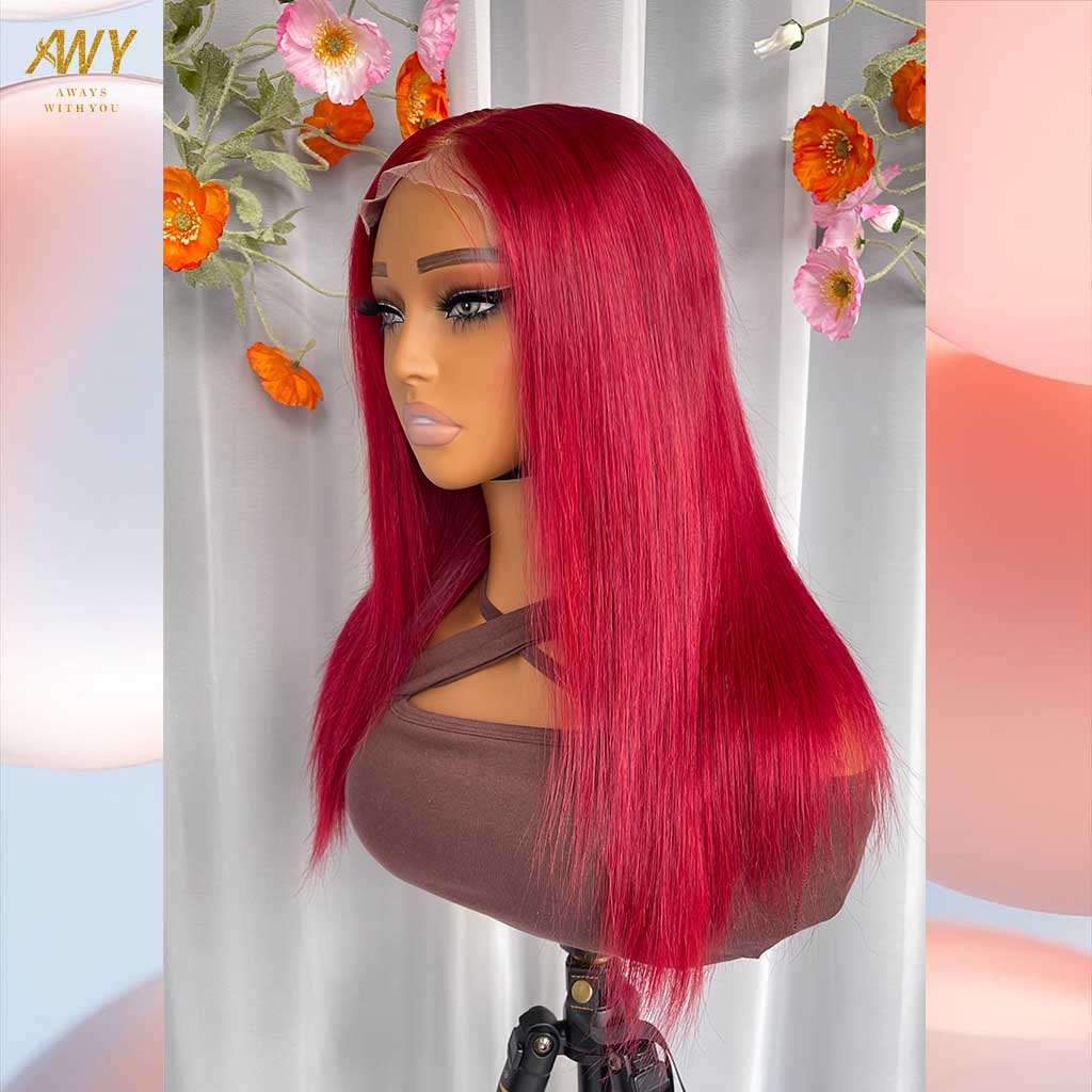 Color  hair  13x4 Frontal Straight  200% density Wig (customized color 99#）