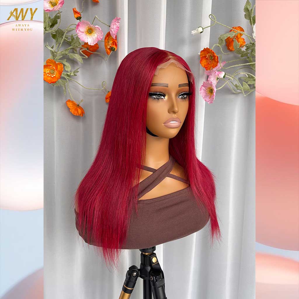 Color  hair  13x4 Frontal Straight  200% density Wig (customized color 99#）