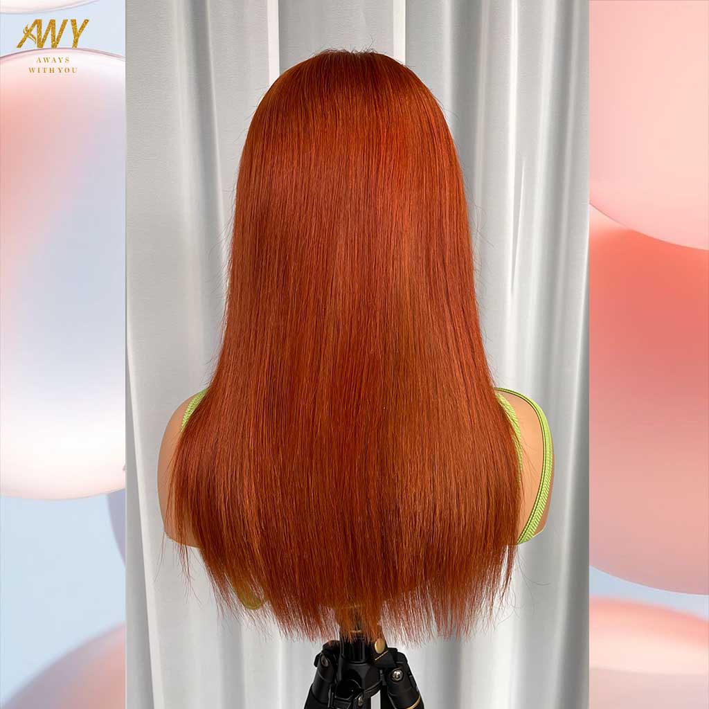 Color  hair  13x4 Frontal Straight  200% density Wig (customized color 33#）