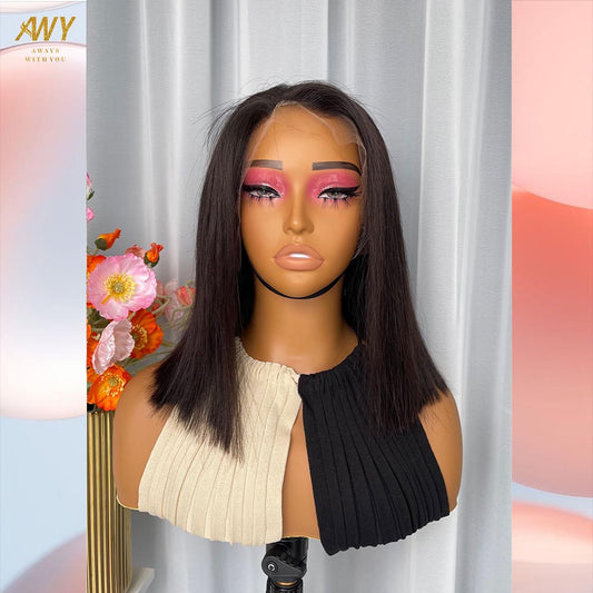 Bob Wig Hair  13X4 Closure 200% density Wig (Natural Color）