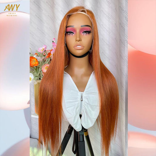 Color hair  6x6 Closure Straight  200% density Wig (#33）