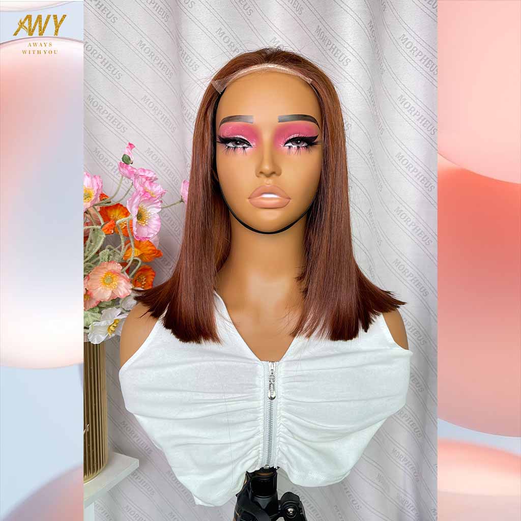 Bob Wig Color  hair  4X4 Closure 200% density Wig ( #30  Color）