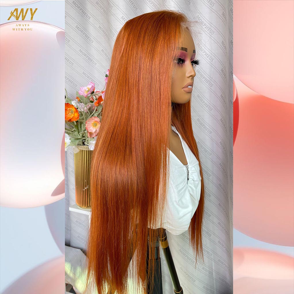 Color hair  6x6 Closure Straight  200% density Wig (#33）
