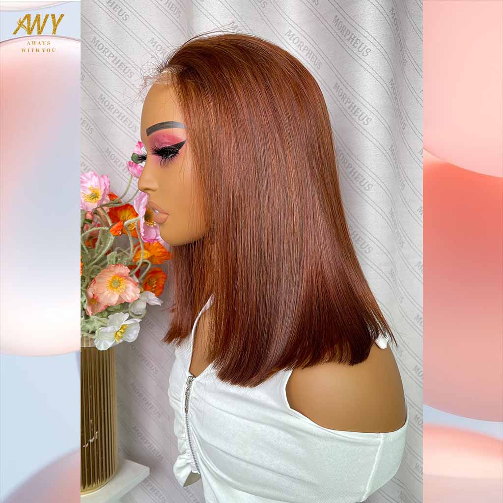 Bob Wig Color  hair  4X4 Closure 200% density Wig ( #30  Color）