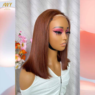 Bob Wig Color  hair  4X4 Closure 200% density Wig ( #30  Color）