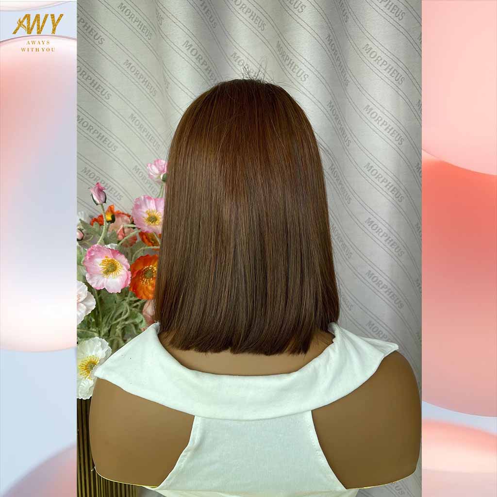 Bob Wig Color  hair  6X6 Closure 200% density Wig ( #4  Color）
