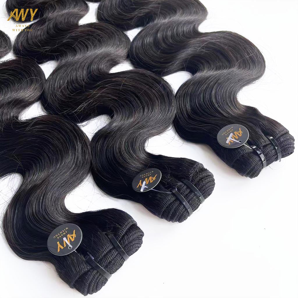 Raw Hair Double Drawn  Body Wave Bundles