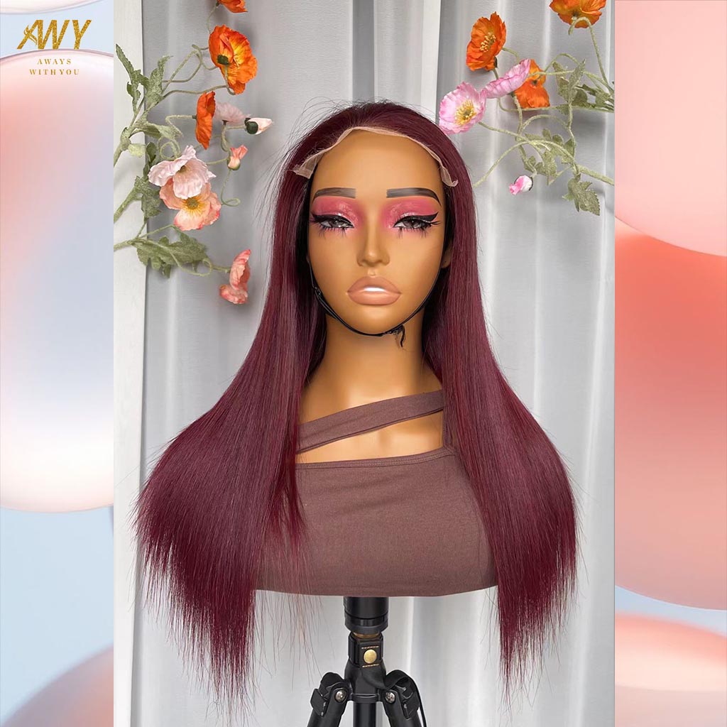 Color hair  6x6 Closure Straight  200% density Wig (＃９９J）
