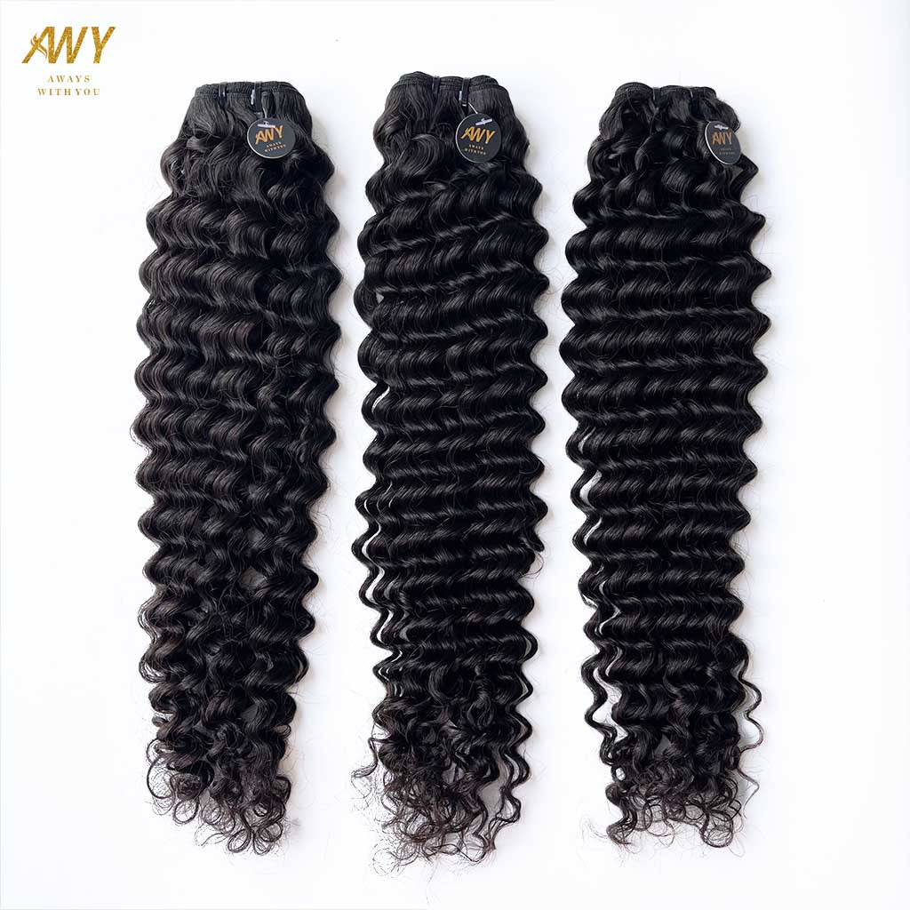 Raw Hair Double Drawn Deep Wave Bundles