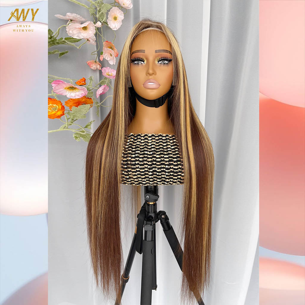 Color  hair  13x6 Frontal Straight  200% density Wig (Piano Color）
