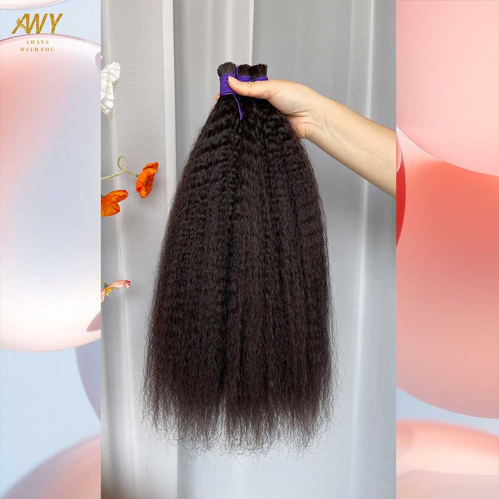 Cambodian virgin kinky straight hair bulk Extensions