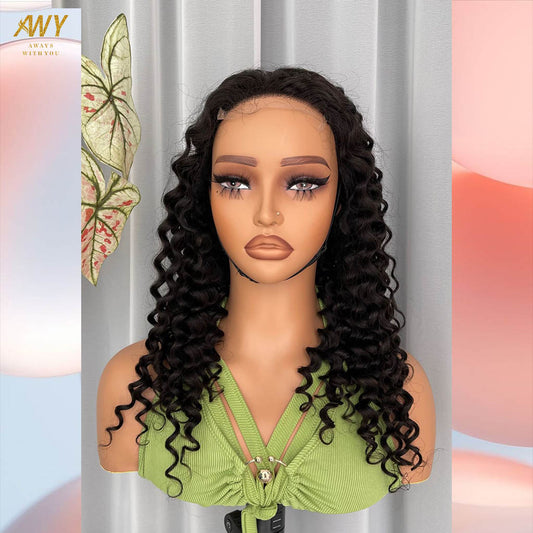 Cambodian Hair  4x4 Closure Deep Wave   200% Density Wig