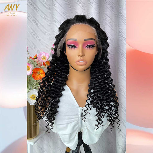 Cambodian Hair 13x4 frontal  Deep  Wave   200% density Wig