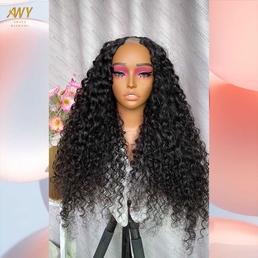 Cambodian Hair U Part Water WAve  200% Density Wig