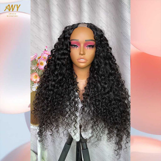 Cambodian Hair U Part Water WAve  200% Density Wig