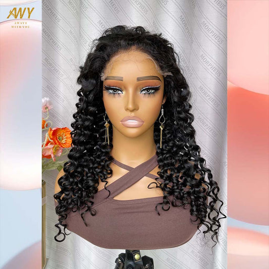 Cambodian Hair  6x6 Closure Water Wave  200% Density Wig