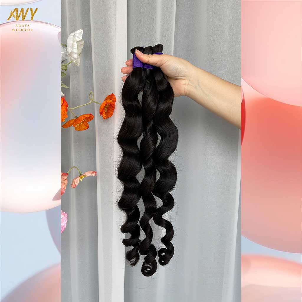 Cambodian virgin Loose  wave hair bulk Extensions