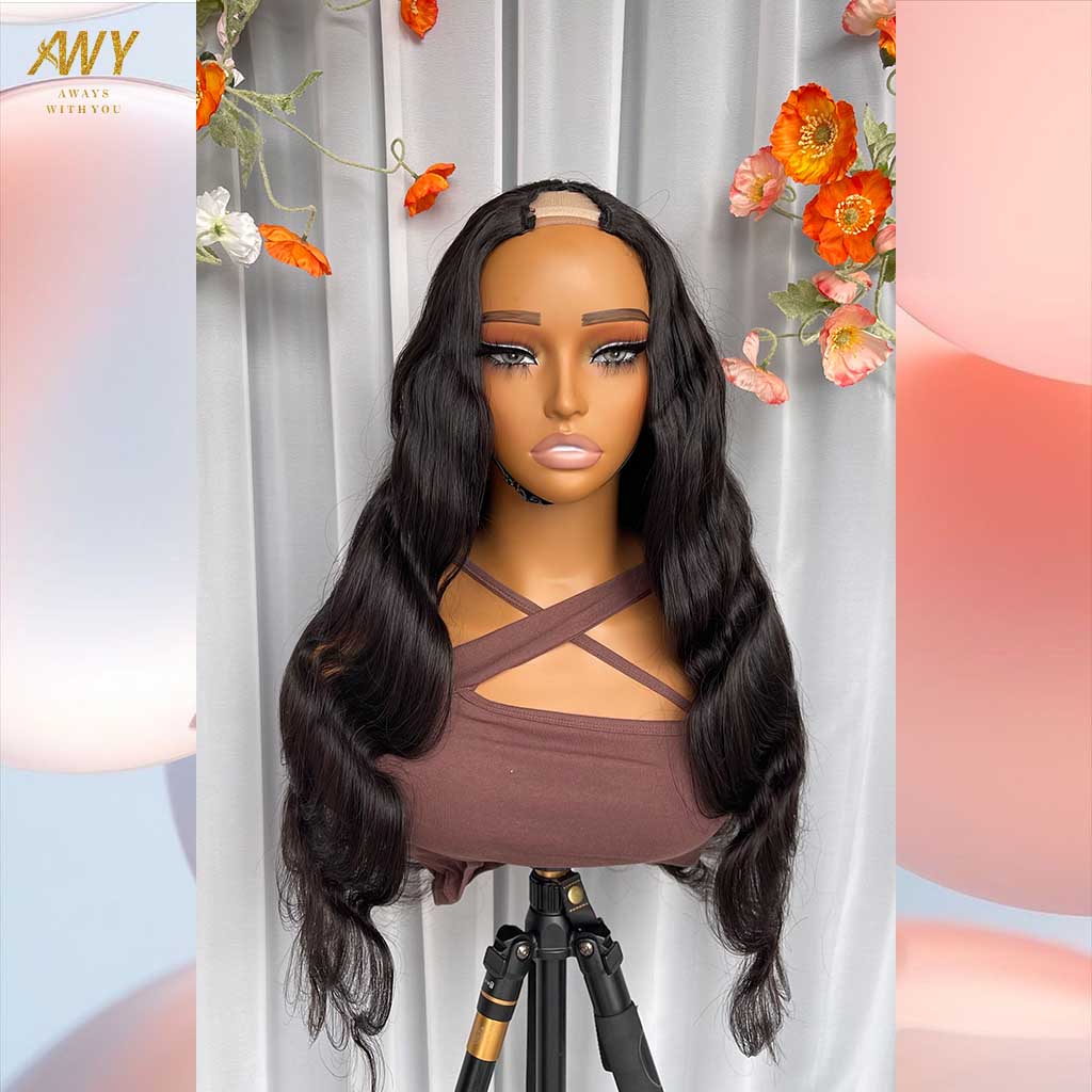 Cambodian Hair U Part Body Wave  200% Density Wig