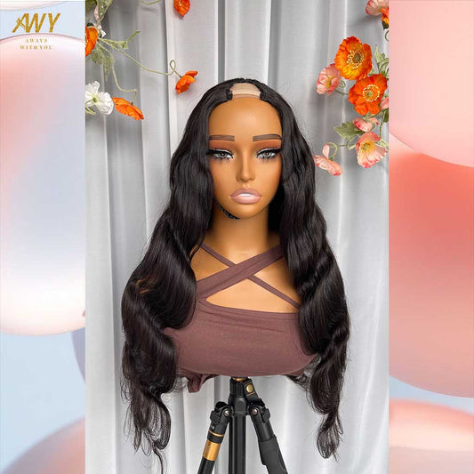 Cambodian Hair U Part Body Wave  200% Density Wig