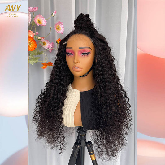 Cambodian Hair  5x5 Closure  Water Wave 200% Density Wig