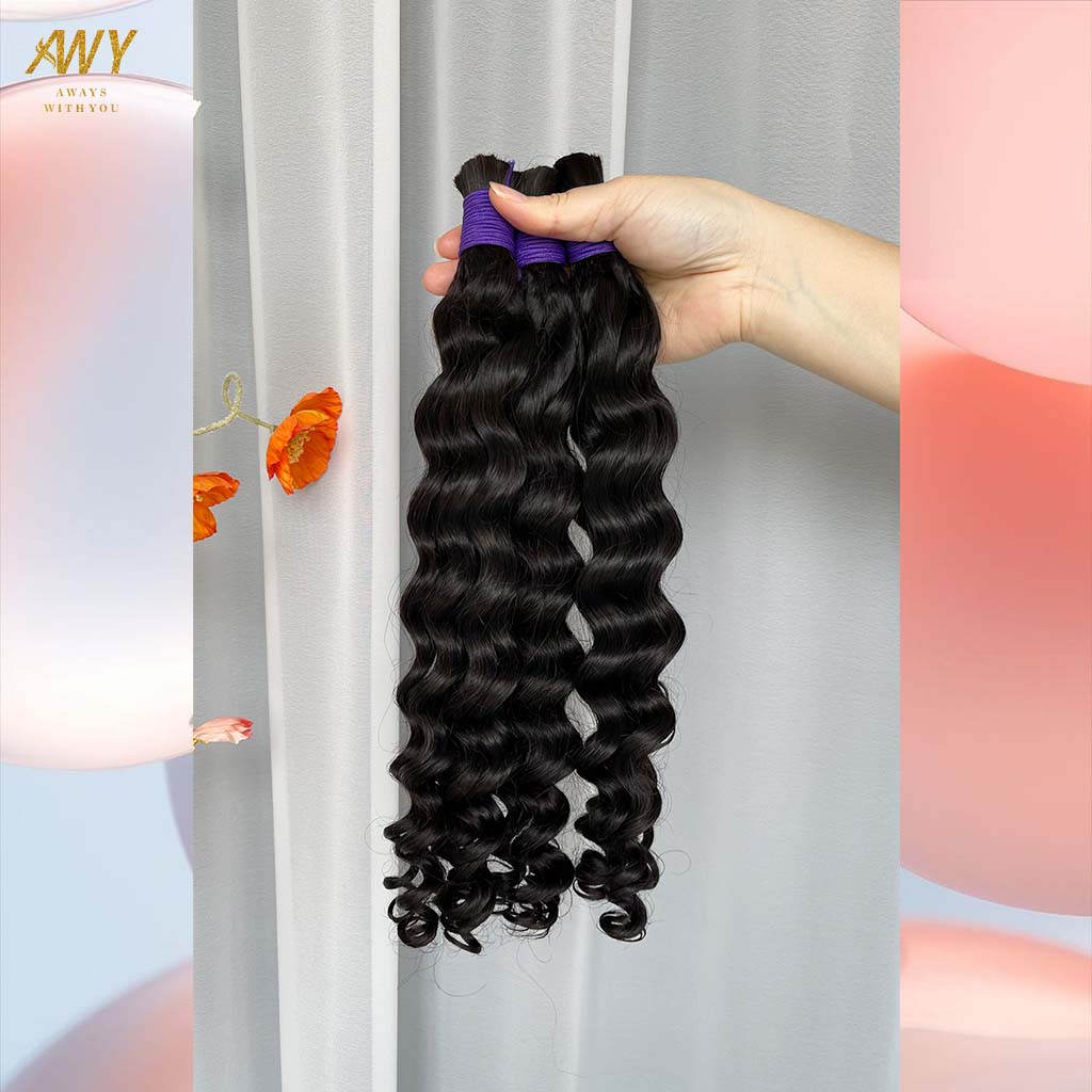 Cambodian virgin  Loose deep wave hair bulk Extensions