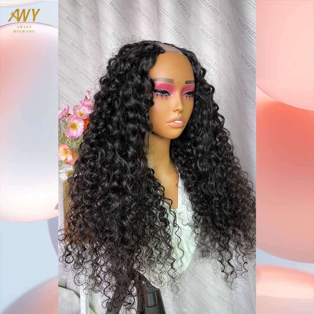 Cambodian Hair U Part Water WAve  200% Density Wig