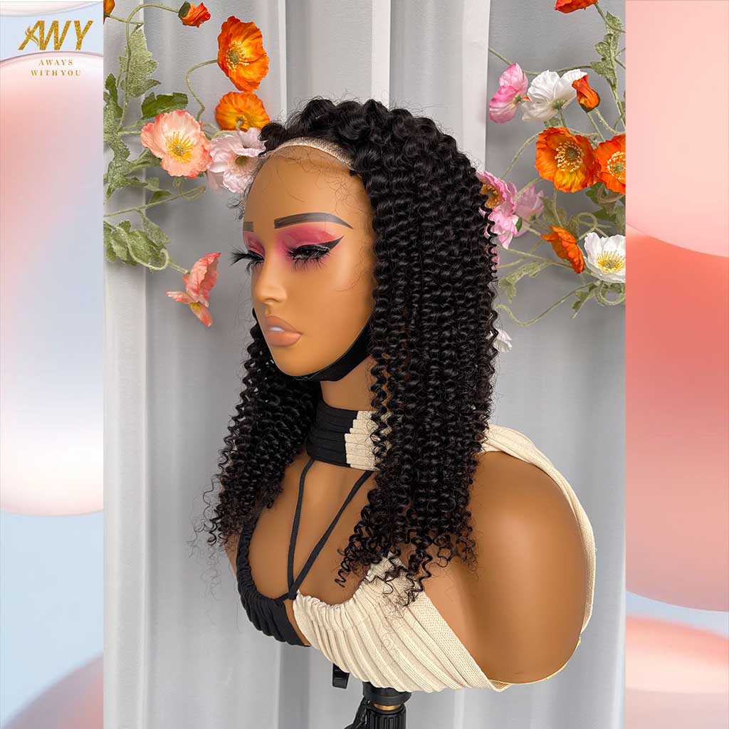 Cambodian Hair  5x5 Closure Kinky Curly  200% Density Wig