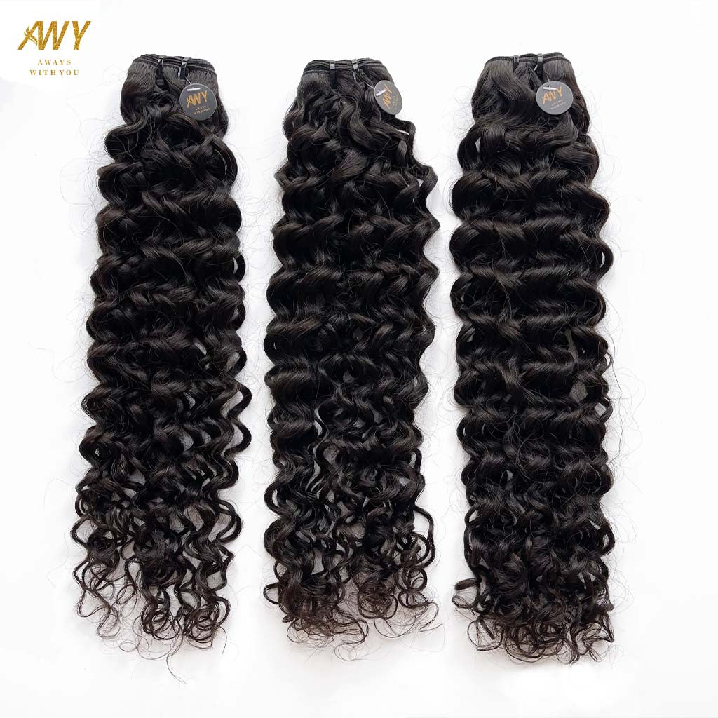 Raw Hair Double Drawn Water Wave Bundles