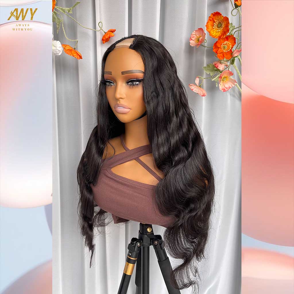 Cambodian Hair U Part Body Wave  200% Density Wig