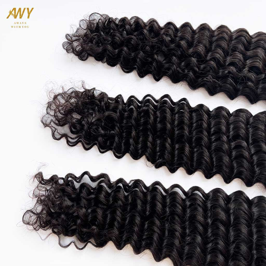Raw Hair Double Drawn Deep Wave Bundles