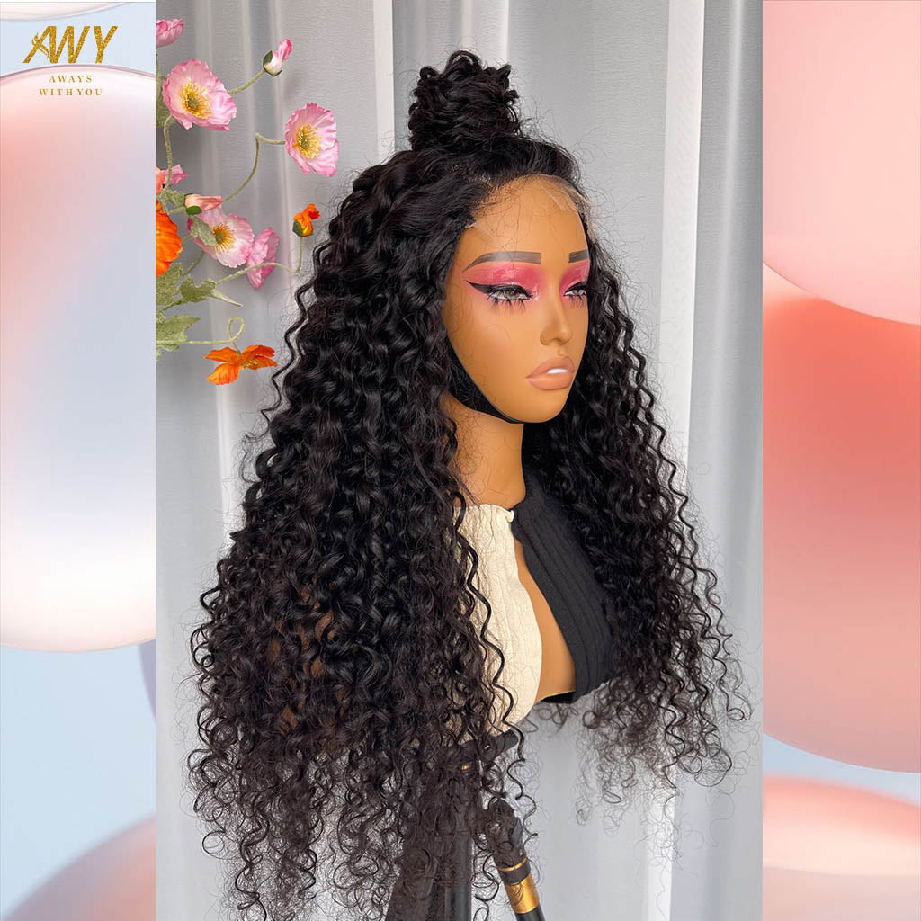 Cambodian Hair  5x5 Closure  Water Wave 200% Density Wig