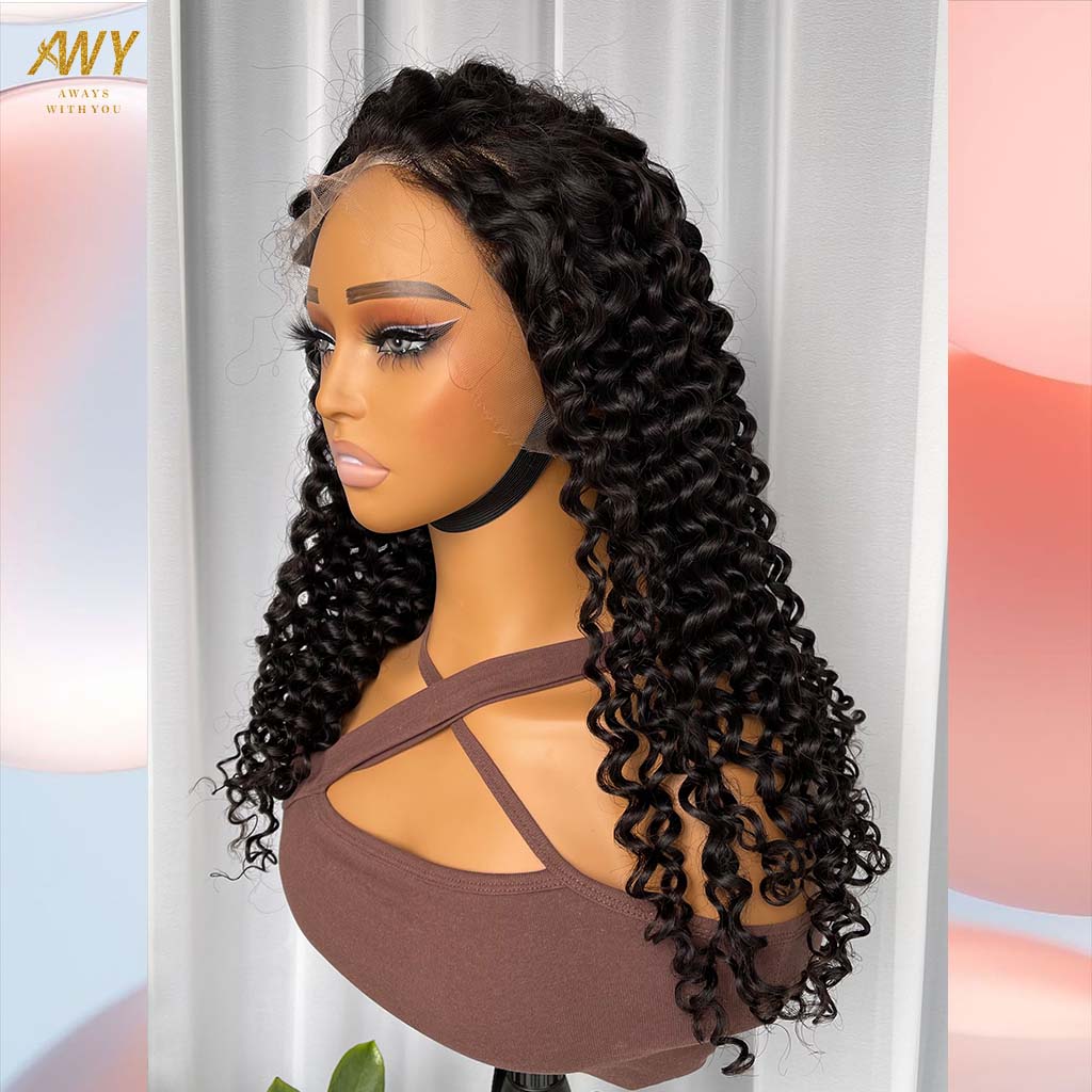 Cambodian Hair 13x4 frontal Water Wave  200% Density Wig