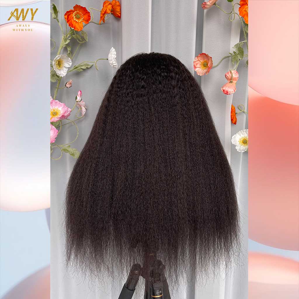 Cambodian Hair V Part Kinky Straight 200% Density Wig