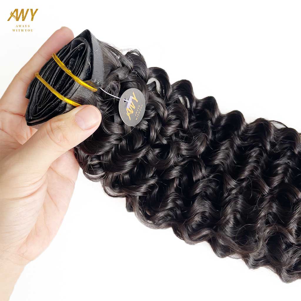 Cambodian Seamless Clip  Curly Wave Hair