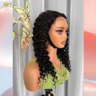 Cambodian Hair  4x4 Closure Deep Wave   200% Density Wig