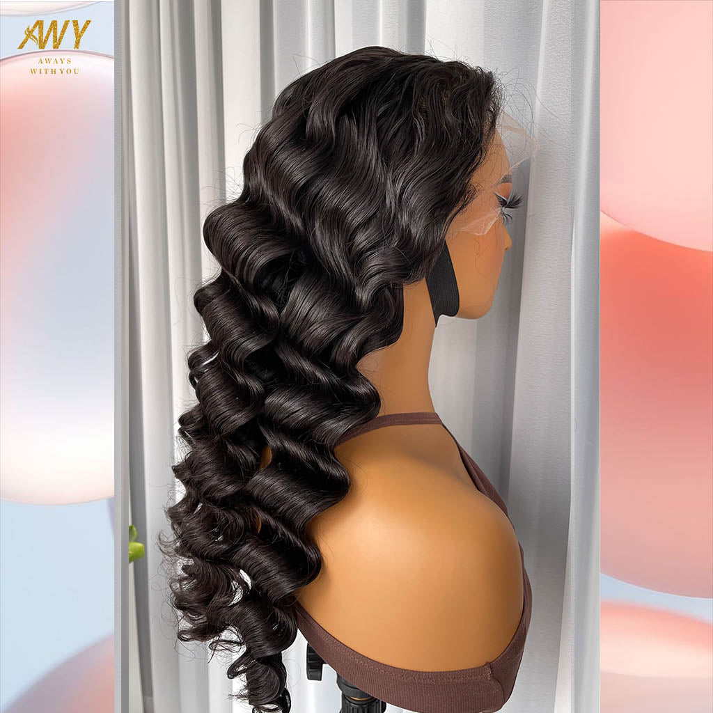 Cambodian Hair 13x4 frontal Loose Deep Wave   200%Density Wig