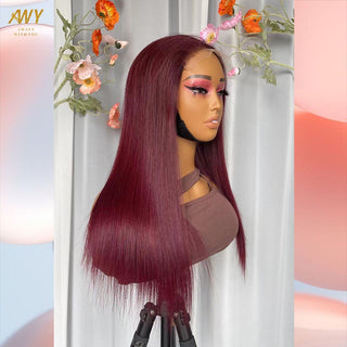 Color hair  6x6 Closure Straight  200% density Wig (＃９９J）