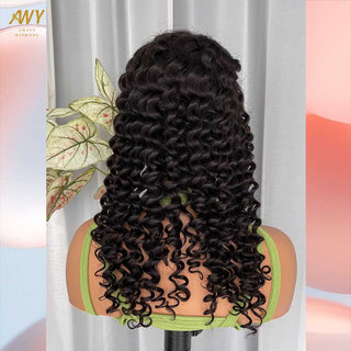 Cambodian Hair  4x4 Closure Deep Wave   200% Density Wig
