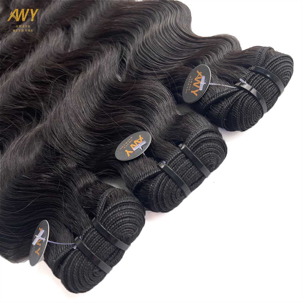 Raw Hair Double Drawn Nutual Wave Bundles