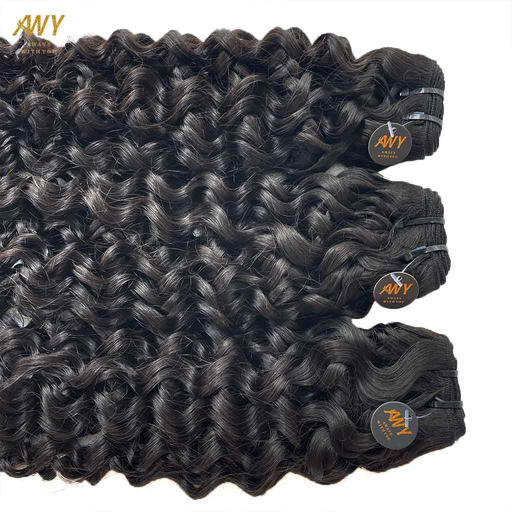 Raw Hair Double Drawn Water Wave Bundles