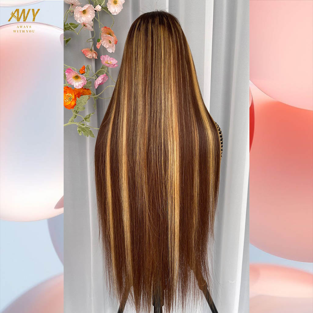 Color  hair  13x6 Frontal Straight  200% density Wig (Piano Color）